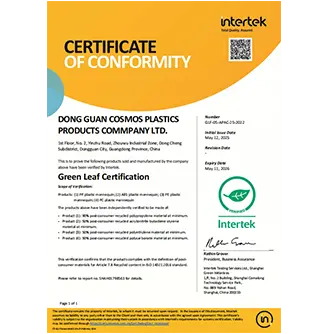 Certificaci&oacute;n Intertek Green Leaf <br>